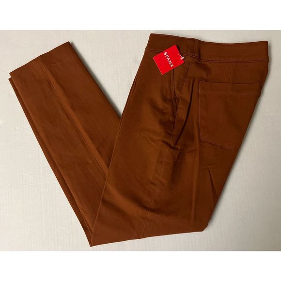 Spanx 20365T Sz XLT On the Go Slim Straight Ankle Pant Rust Bronze Glow - Picture 5 of 13